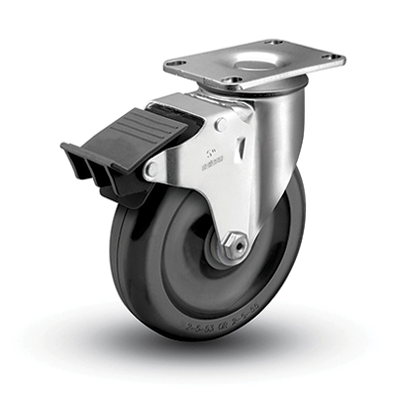 Colson 2 Series Swivel Top Plate Caster with Total Lock Brake